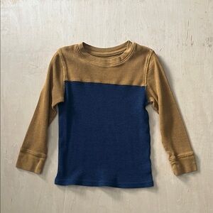 Cat & Jack Long Sleeve Shirt - Navy and Mustard